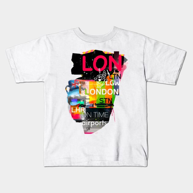 London modern collage design Kids T-Shirt by Woohoo